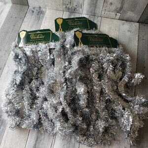 Unused Victoria Decorator Sliver Metallic Garland (lot of 3)